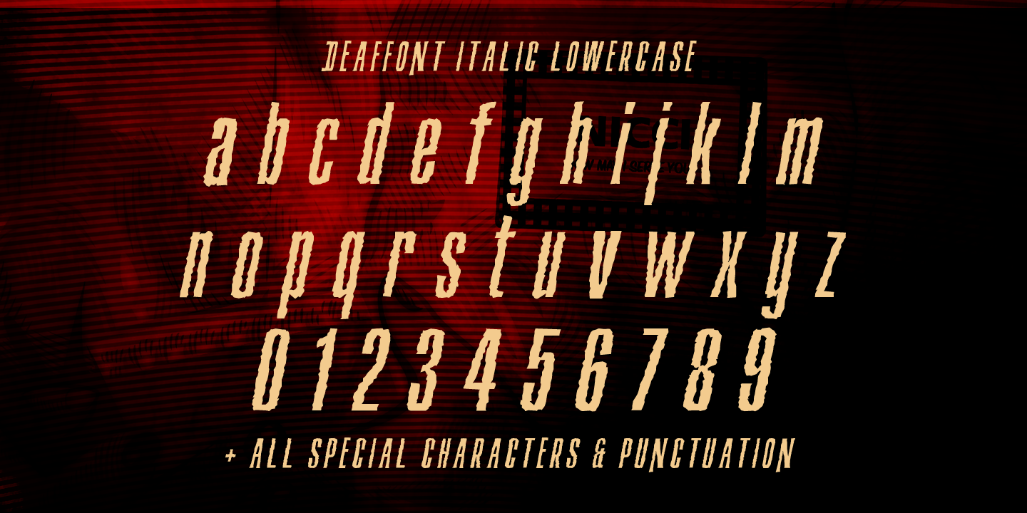 Deaffont Italic Font preview